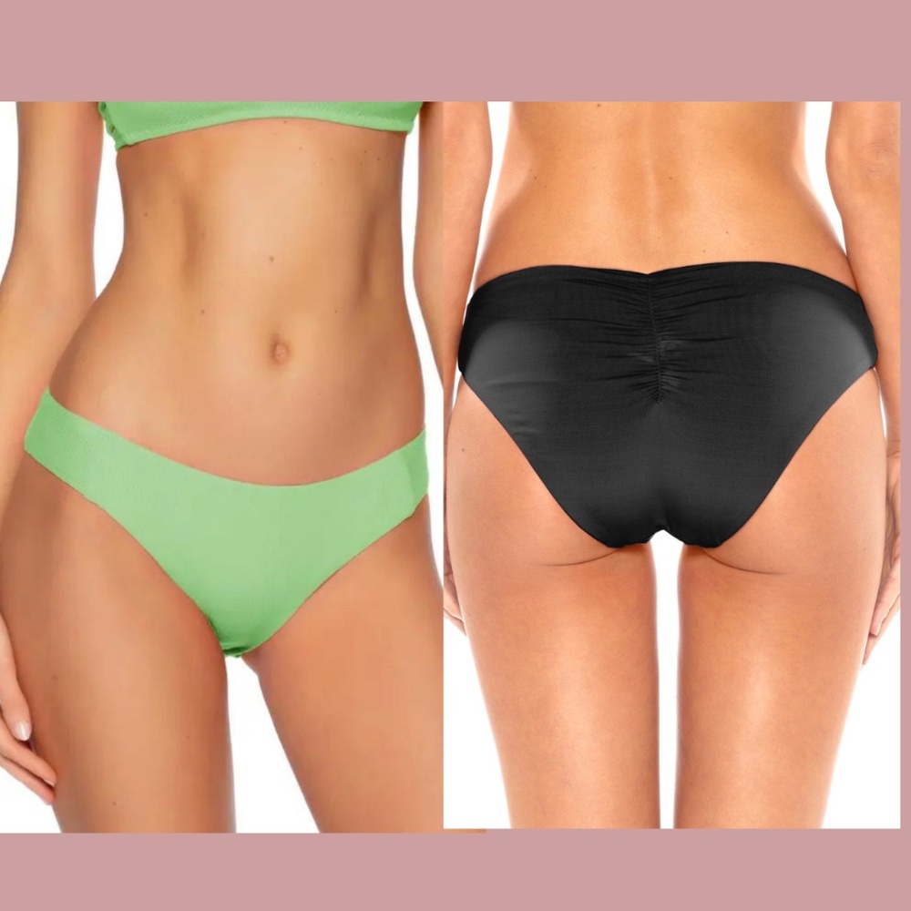 NEW BECCA [ Large ] Shirred Color Code Hipster Bikini Bottoms in Mint‎